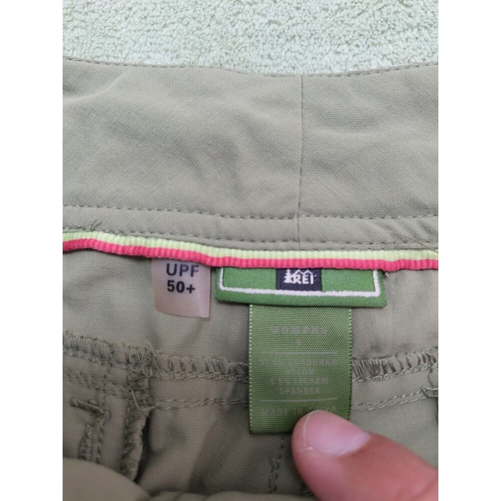 REI Womens Green Nylon Hiking Casual Beach Active Bermuda Shorts UPF 50 sz 4 - Picture 3 of 13